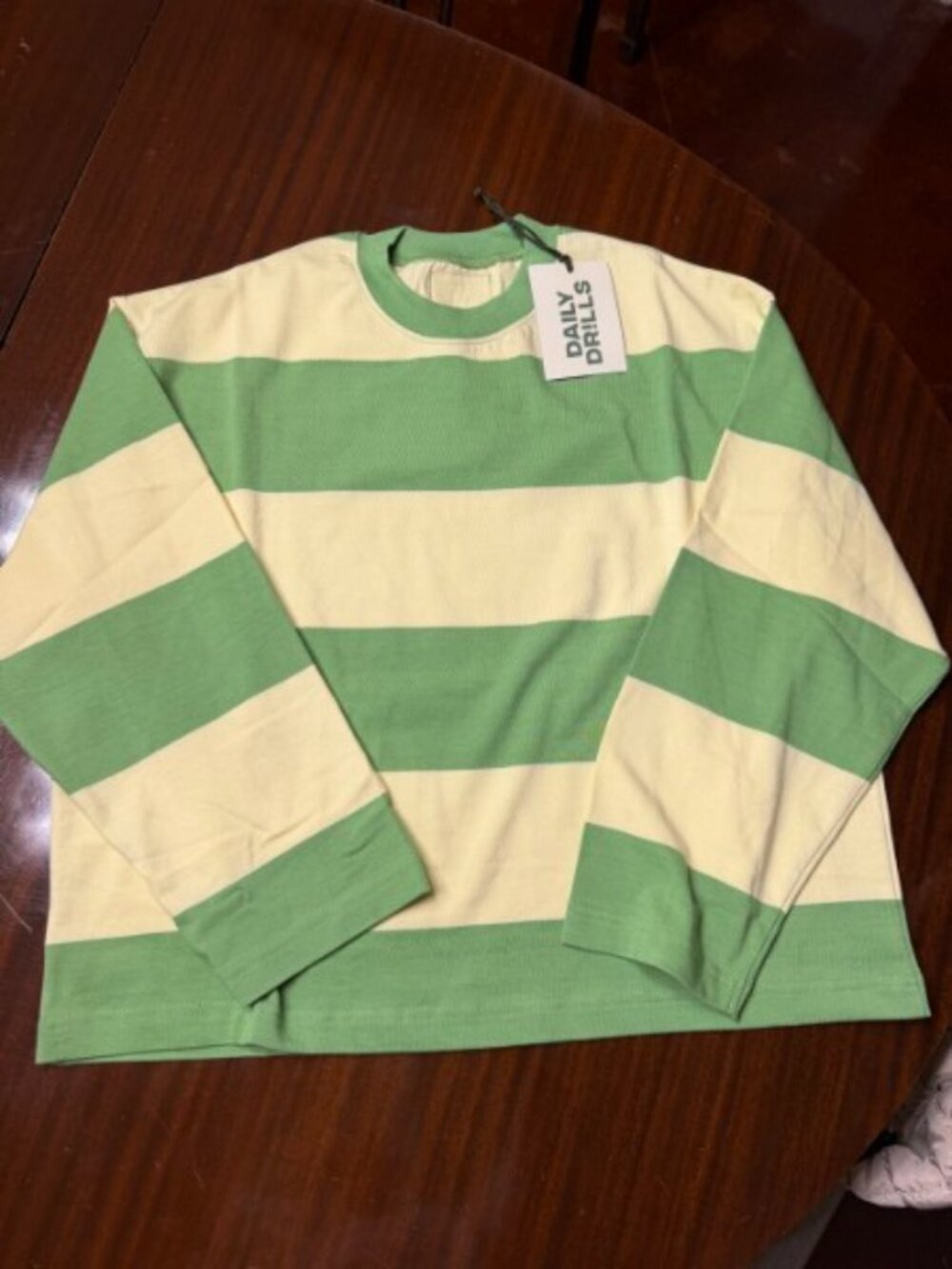 Daily Drills Oversized Long Sleeve Lucky Lemonade Stripe XS/S NWT - Picture 3 of 4